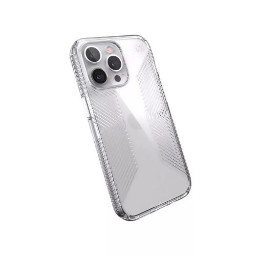 Speck Presidio Perfect Clear Grip tok iPhone 13 Pro készülékhez, áttetsző, barázdákkal
