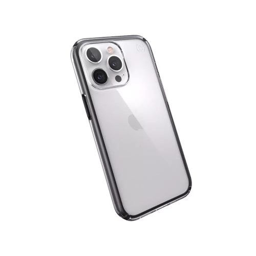 Speck Presidio Perfect Clear Impact Geometry tok - iPhone 13 Pro készülékhez, áttetsző-fekete