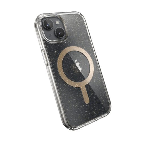Speck Presidio LUX Glitter MagSafe tok - iPhone 13, 14, 15 készülékhez, áttetsző - csillámos