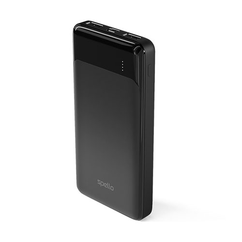 Spello Slim vékonyított Power Bank - 10 000mAh - fekete