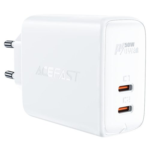 Acefast PD50W 2 kimenetes töltő adapter - fehér